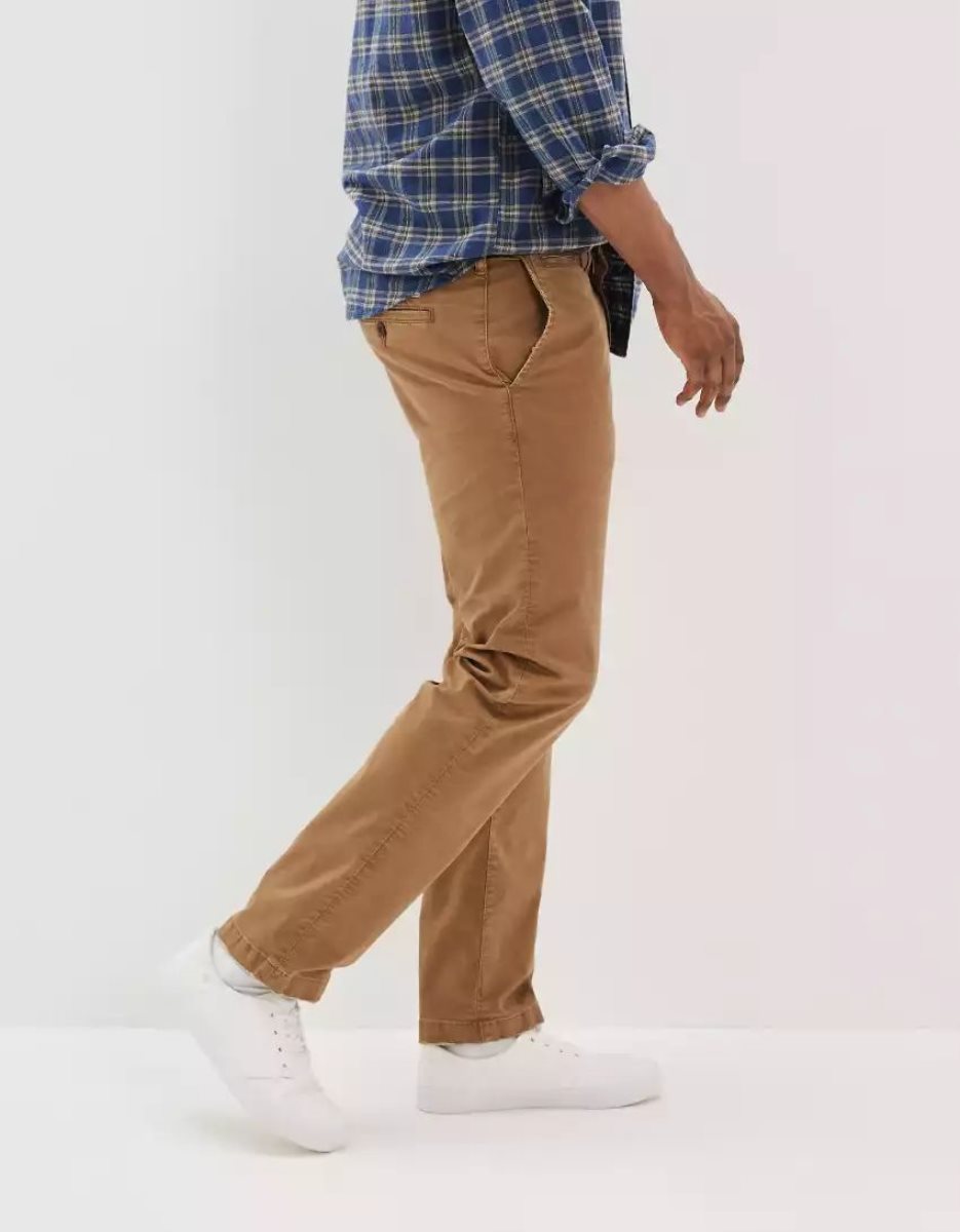 Pantalon American Eagle AE Flex Original Droit Lived-In Khaki Multicolore Homme | QLD-93553068